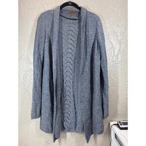 Belldini Women's Cardigan Sweater Gray Open Knit Lightweight Size Medium